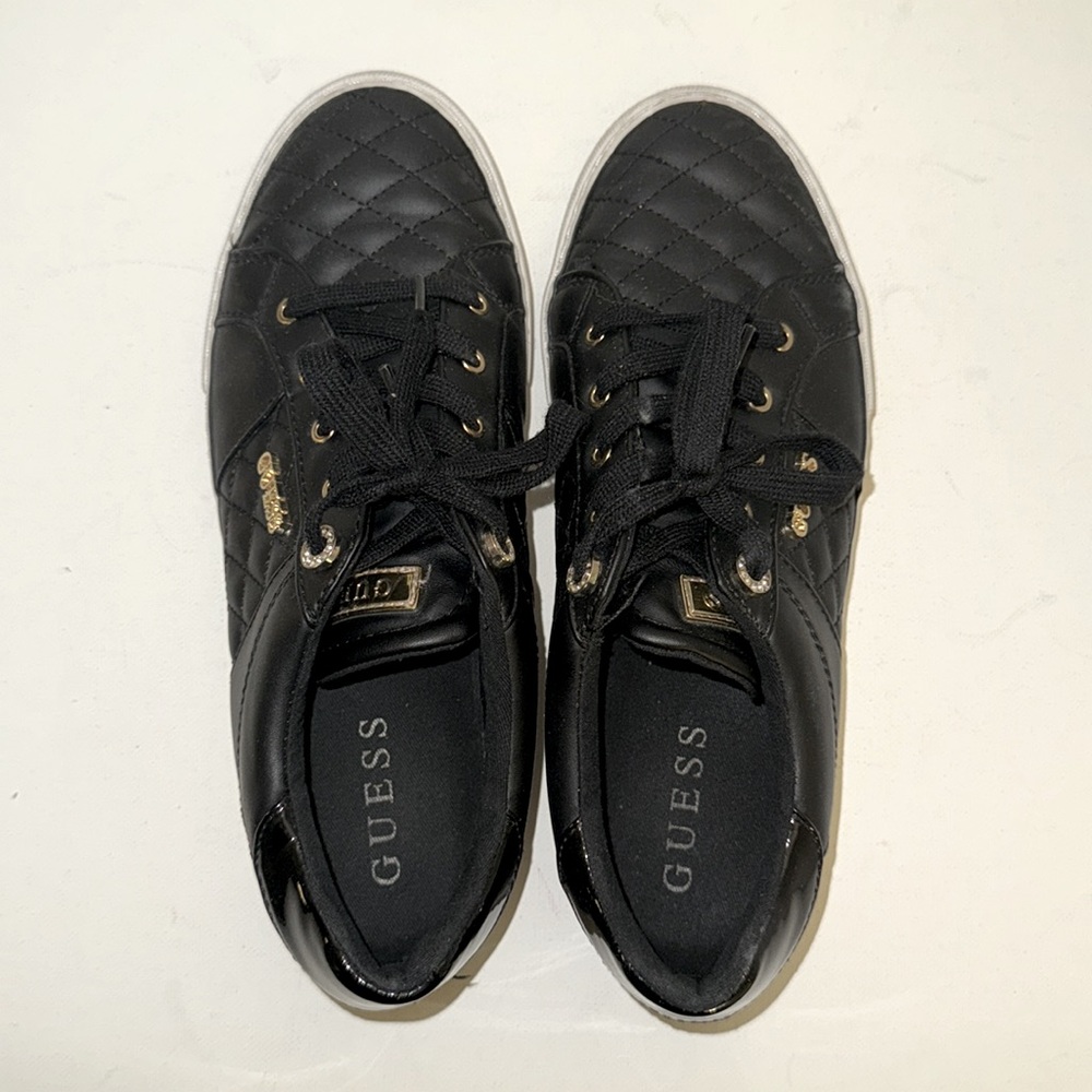 Black Guess Loven Lace-Up Sneakers, Size 10 - Picture 3 of 5
